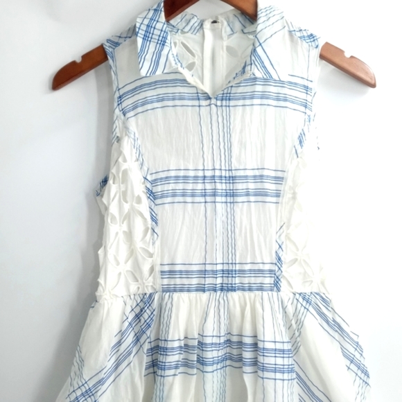 Anthropologie Moulinett Soeurs Dress Seapane Eyelet White Blue - Picture 7 of 15